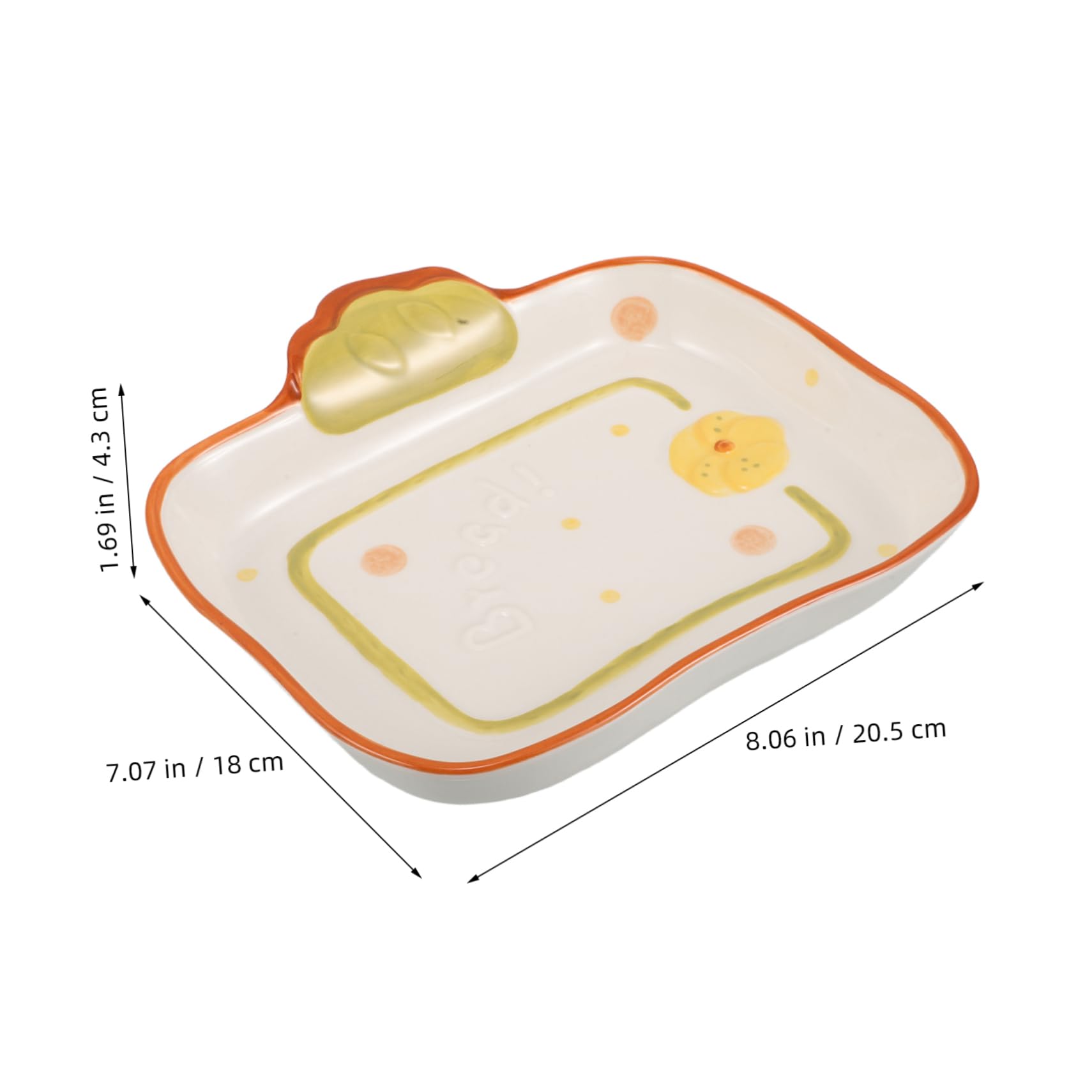 Housoutil Decorative Ceramic Bread Plates Cute Bread Shape Serving Dishes for Snacks Desserts and Home Decor Aesthetic Table Centerpiece and Photography Props