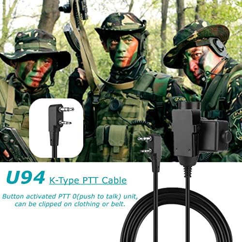 143 Military Radio Headset PTT,2 PIN U94 Type Headset PTT,Z-tactical U94 PTT Military Adapter Mobile Version PTT,Push to Talk