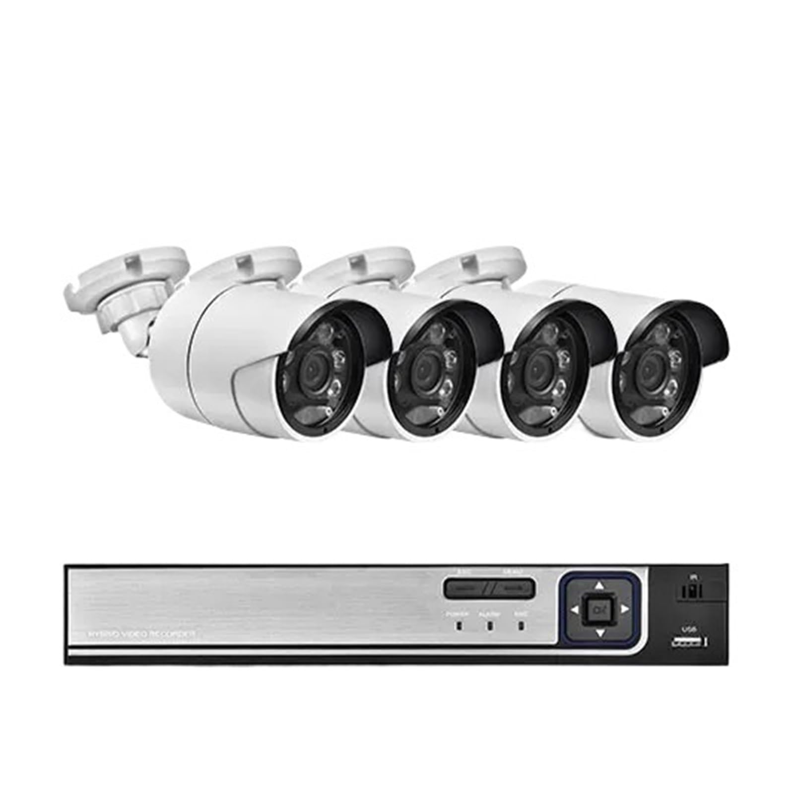System Kamer Bezpieczeństwa 8MP, 8-kanałowy Rejestrator NVR 4T POE, Zestaw Do Monitoringu CCTV H.265+ Z Noktowizorem I Podwójnym Źródłem Światła, Kamera IP Wykrywanie Ruchu(None,4CH NVR and 4PCS)