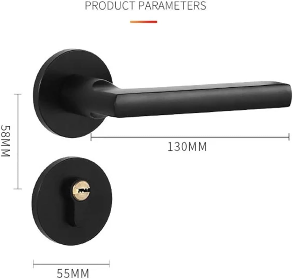 Wooden Modern Mute Room Door Lock Antique Interior Door Handle for Bathroom Gate Lock Hardware 1Pcs(Sand White)