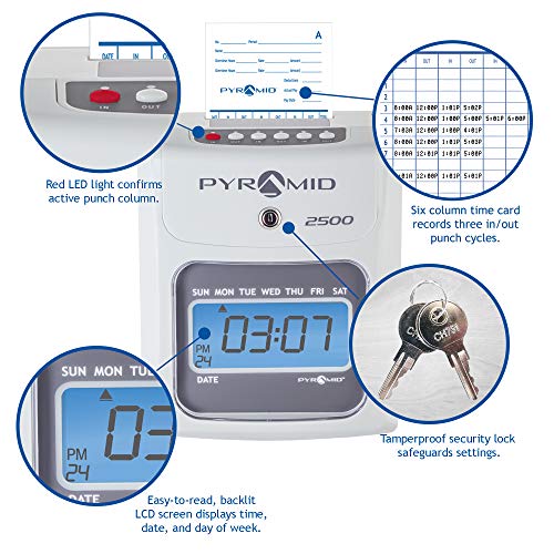 image for Pyramid Time Systems Pyramid 2500 Small Business Time Clock Bundle wit