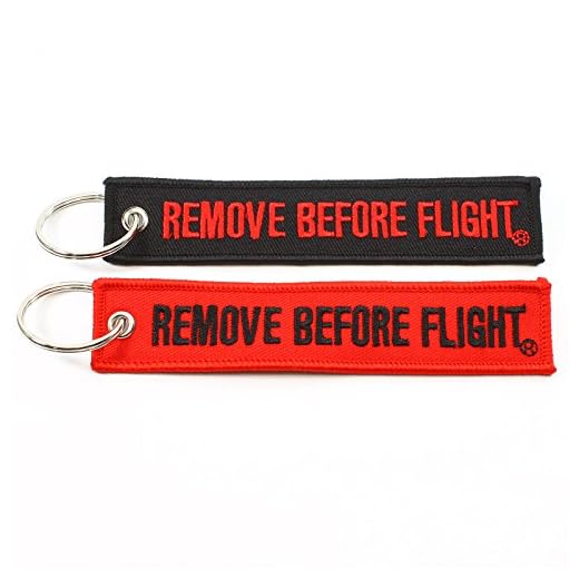 Rotary13B1 Remove Before Flight Key Chain - Black & Red Combo 2 Pack