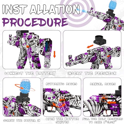 Electric Gel Ball Blaster 160+ FPS High Speed with Goggles, Rechargeable Gel Ball Splatter Toy - Shooting Team Game Outdoor Activities Party Gift for 14 Age Up (Purple) by JOYNAS - Image 2