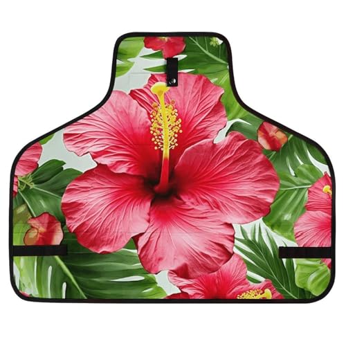 Delantal de trabajo con diseño flor hibisco y bolsillos miniatura 1