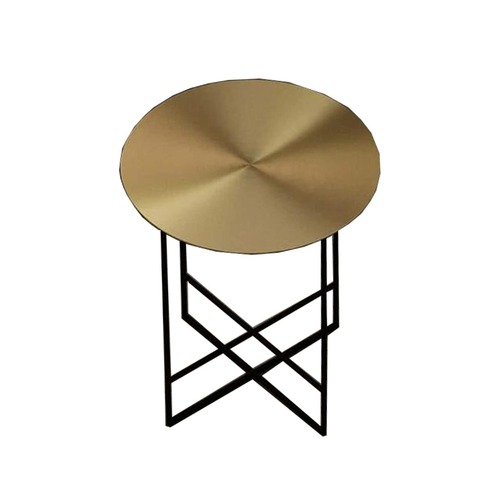 HAIZHENSide End Table Round Metal Sofa Side Table,Brushed Small Coffee Table,Metal Bathroom Shelf for Living Room Bedroom(Size:15.74 * 15.74 * 19.68in,Color:Golden)