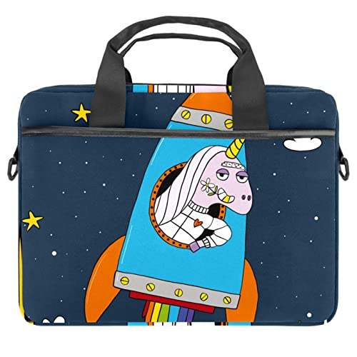 Sac ordinateur 13-14.5 pouces licorne et étoiles sacoche à bandoulière multicolore