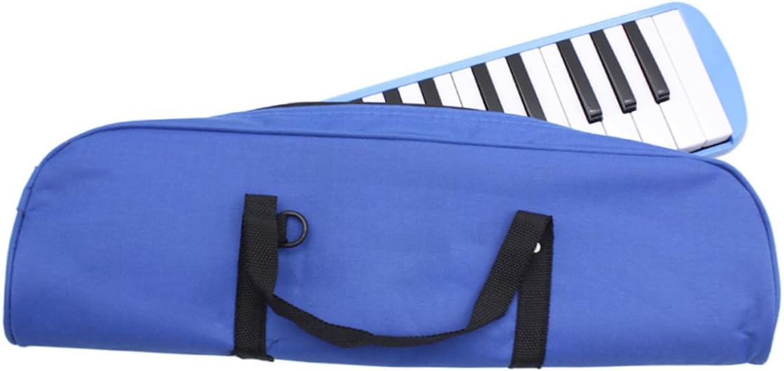 Generic Key Blue Melodica Piano Keyboard Instrument with Soft Carrying Case and Long Tube for Beginners Music Lovers Portable Lightweight Musical Accordion Alternative