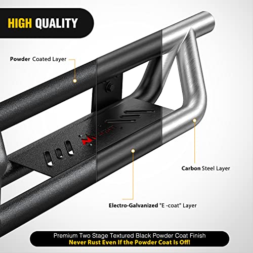 Image of Nilight Running Boards for 2020 2021 2022 2023 2024 2025 2026 Gladiator (JT) 4 Door Dual-Stage Textured Black Powder Coated Slip-Proof Side Step Nerf Bars