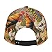 Unisex Adult Chicken Rooster Garden Flowers Painting Baseball Cap Snapback Dad Hat for Camping Golf Outdoor Activities, Fashionable Adjustable Snap Military Cap, One Size Fits Most