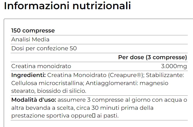 Creatine Pro 150 compresse (2 confezioni) - creatina monoidrato Creapure