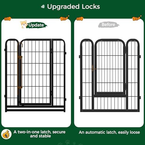 Yaheetech Welpenlaufstall 8-teilig 80cm, Hundeauslauf Einteilige Verriegelung, Verbindungsstangen mit rundem Kopf, Faltbare Freilaufgehege für Hunde Wohnung und Garten, Aufbau werkzeugfrei
