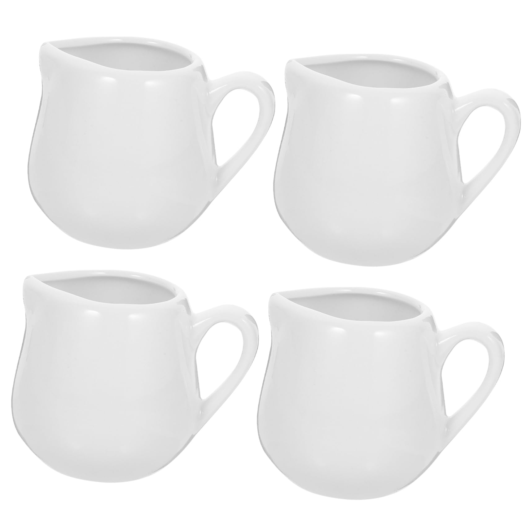BIUDECO Set of 4 Mini Milk Jugs Ceramic Creamer Sauce Cups Porcelain Sauce Dispenser for Condiments Home Restaurant Use