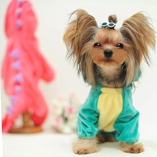 Delifur Dinosaur Dog Halloween Costume Pet Dino Hoodie For Small Dogs Cats (L, Green) #TOP1