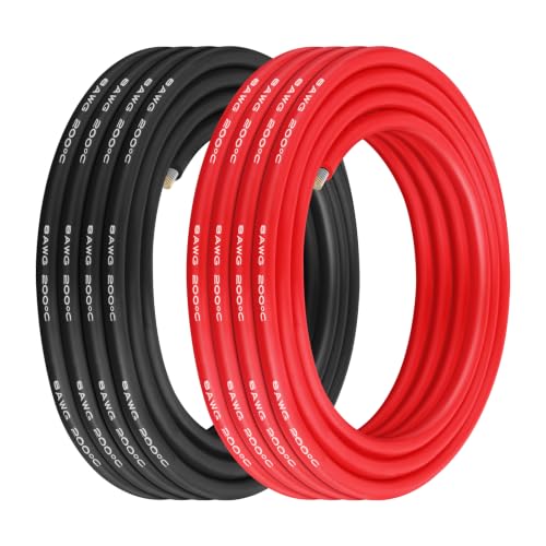 Beffkkip 8 AWG Silicone Wire, 10 ft Red and 10 ft Black