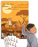 Badeauwald Cheetah Birthday Decorations, Pin The Tail on Cheetah Party Games. Leopard Birthday Decorations, Big Poster19.67 * 27.56'. Cheetah Party Decorations, Elastic Blindfolds Stickers Edge Cut.