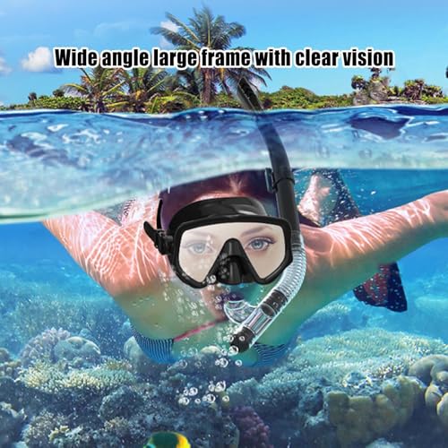Snorkel de buceo adultos con gafas panorámicas y cubierta facial de silicona 2