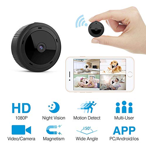 Mini Spy Camera HeysTop WiFi Hidden Camera Spy Cam Remote Small Wireless Camera HD 1080P Home Security Surveillance Cameras Covert Tiny Nanny Cam with Night Vision and Motion Detection