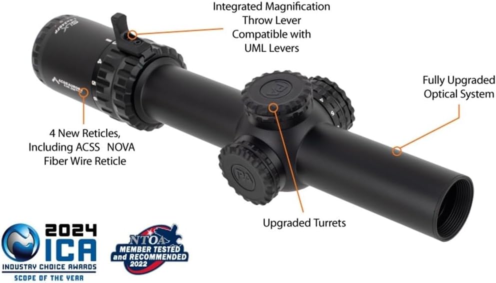 Primary Arms SLX 1-6x24mm SFP Rifle Scope Gen IV ACSS Nova Fiber Wire Reticle - Red Dot Bright and Deluxe 30mm Scope Mount Bundle