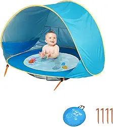Bycc Bynn Barraca de praia para bebês, cobertura de praia portátil pop-up, abrigo solar com proteção UV com piscina para bebês
