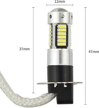 2PCS H3 LED Fog Driving Light Bulbs Kit Super Bright DRL 8000K White Car Fog Light Lamp
