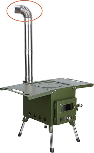 Miniatura 3 de EMOTRIPS Tubo codo de chimenea, tubo de estufa de acero inoxidable, accesorios para estufa de camping (2, 90, diámetro 2.36 pulgadas)