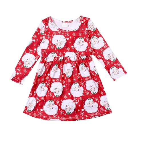 Toddler Girl Dress Corn Candy Print Ruffle Bottom Casual Dress Winter Clothes 2-8Y