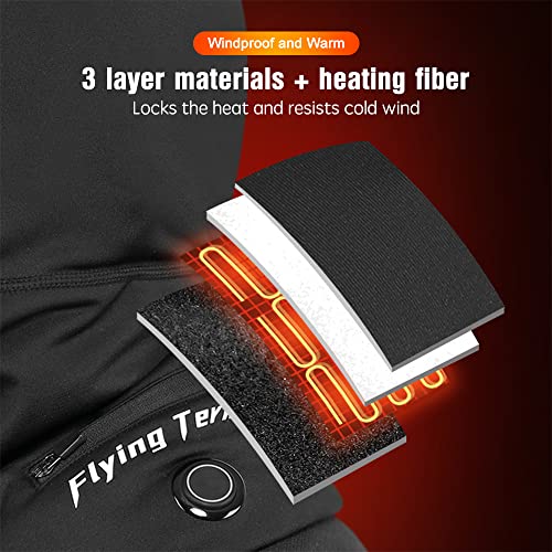 Qican Máscara de esqui balaclava aquecida a bateria quente de inverno para a cabeça à prova de vento