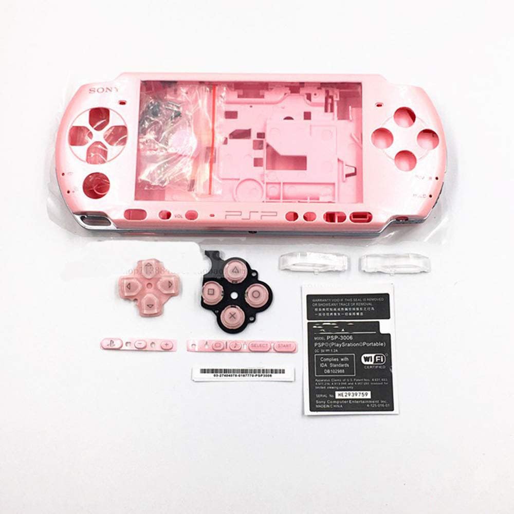 Housing Case Cover Full Shell Buttons for PSP 3000 Set of Accessories Pink