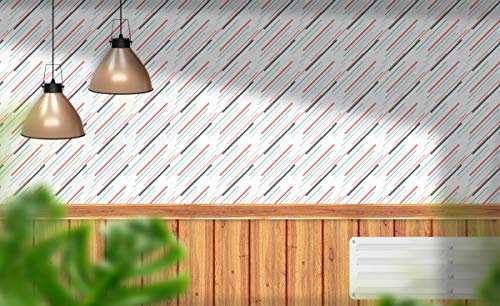 Image of DWELLSINDIA Diagonal Stripes Self Adhesive Wallpaper Waterproof, Scratch Resistant, Laminated 41cm x 244cm