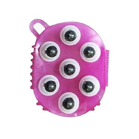 GHK H76 Acupressure 7 Ball Rolling Magnetic Manual 360 Degree Massager Stress Reliever, Multicolour