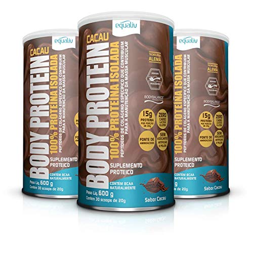 Kit 3 Body Protein Equaliv 600g Cacau