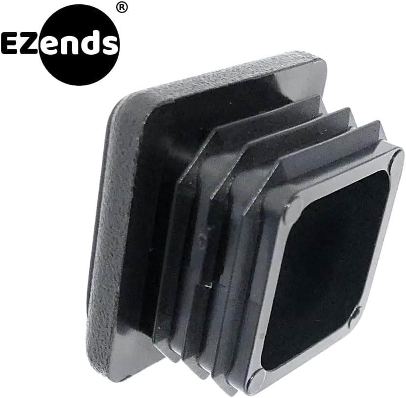 Premium Grade 1 Inch (10-14 Gauge) Extra Durable Polyethylene Square Tubing End Caps (100 PK) - Black Plastic Square Plugs