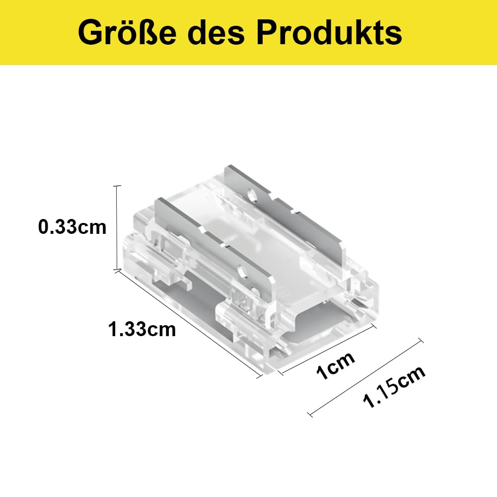 Silkwish 20pcs 2 Pin LED Strip Light Connectors 10mm LED/COB Connector Solderless - Image 4