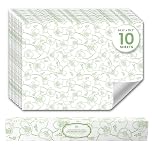 Jasmine Scented Drawer Liners (10 Large Sheets, 50cm x 36.5cm) - Non Adhesive Drawer Fresheners & Lining Paper for Drawers, Bedroom & Wardrobe Shelves - Drawer Liners Scented for Clothes