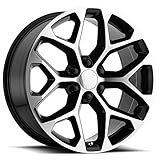 Strada 6x139.7 24' Inch Wheel Rim Snowflake R176 24x10 +31mm Black MACHINED