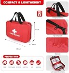 Emergency Kit 230 Piece for Car, Home, Travel, Camping, Office or Sports | Red Bag/Reflective Cross, Fully Stocked with Essential Supplies for Emergency