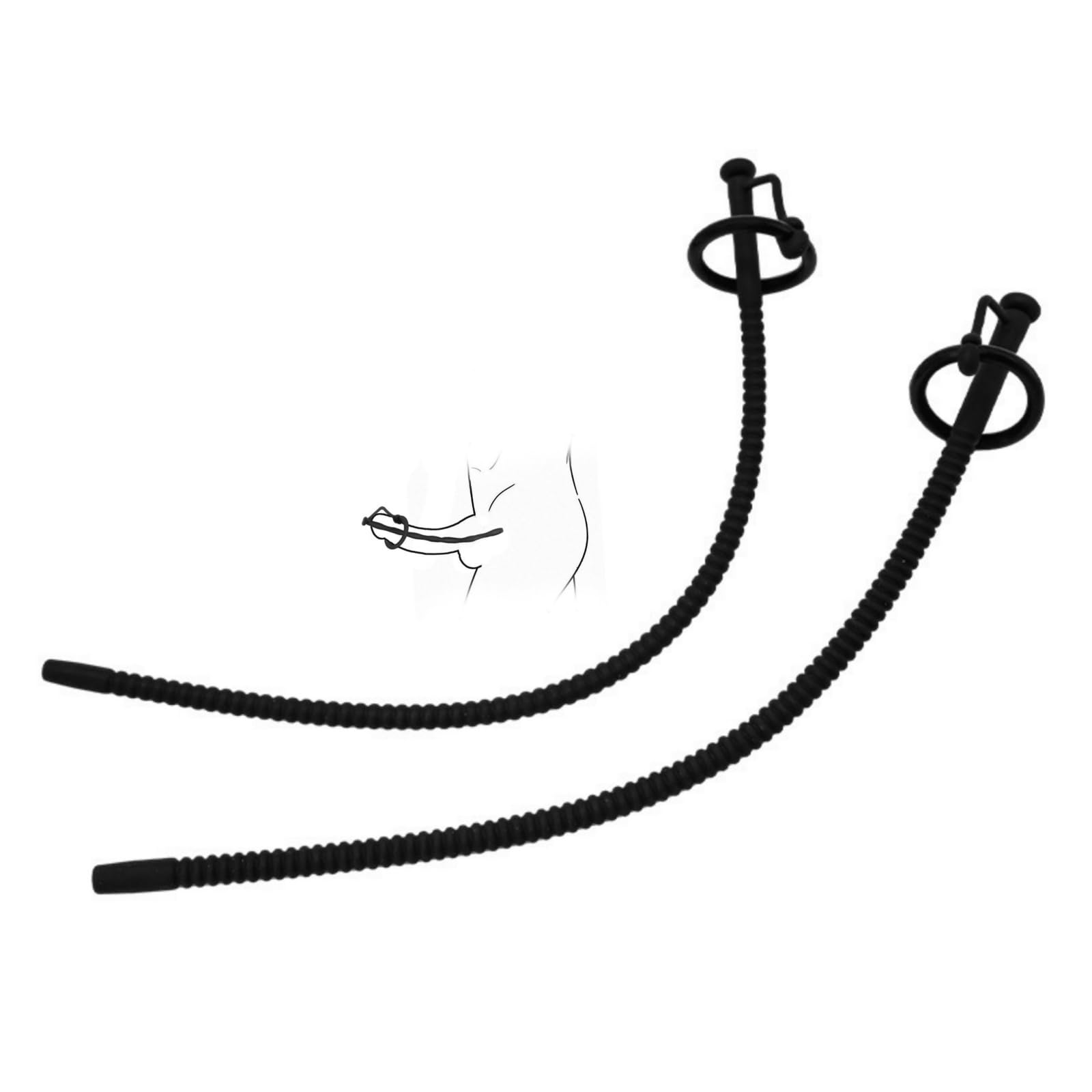 2-Piece Hollow Urethral Training Bars with Thread Extended Length, Male Urinary Tube Stretching Accessories - NLRM6001 (7mm+9mm) - 7mm+9mm