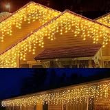 【Facile da usare e sicuro】 Appendere le luci luces sulla grondaia, sulla parte superiore della sala, sul corrimano o ovunque tu voglia, questo potrebbe creare un'atmosfera festosa e romantica. Basso consumo energetico, non si surriscalda dopo molte ore di utilizzo, risparmiando il 90% di energia rispetto alle tradizionali ghirlande LED.