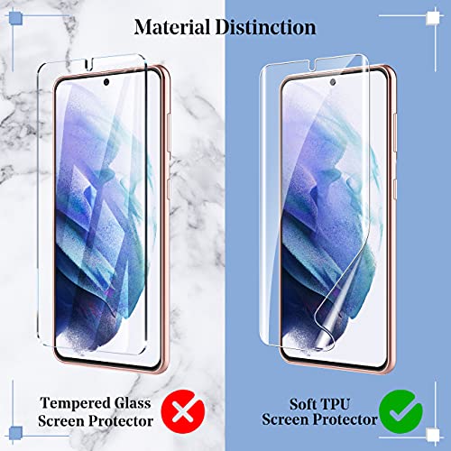 Uniqueme [2+2] Compatible For Samsung Galaxy S21 Ultra 5G 6.8- Inch Flexible Tpu Screen Protector And Camera Lens Protector [Support Fingerprint Unlock] [Bubble Free] [Installation Tool] #TOP3
