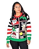 KESIS Santa Snowman Rein Deer Ugly Christmas Pullover Sweater XL
