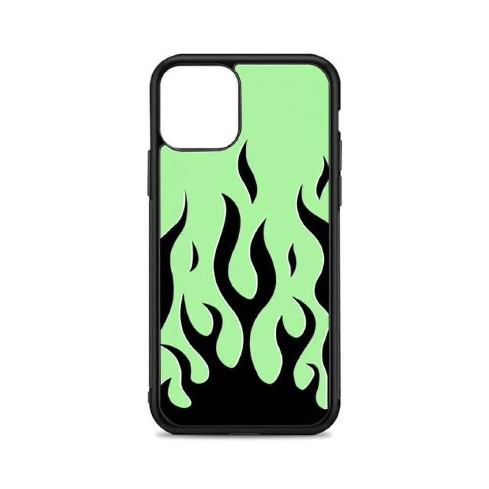 Coque iPhone 8 Plus flammes vertes robuste contre les rayures de clés