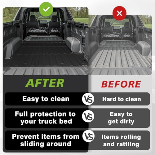 Image of TripleAliners Truck Mat Compatible with 2024-2026 Chevrolet Silverado EV RST /GMC Sierra EV Denali 5.9FT Accessories, Truck Bed Mat Heavy Duty Custom Fit All Weather Protection TPE Pickup Liner