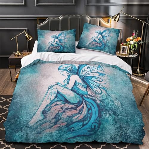 Linge de lit fée imprimé 3D microfibre de qualité supérieure