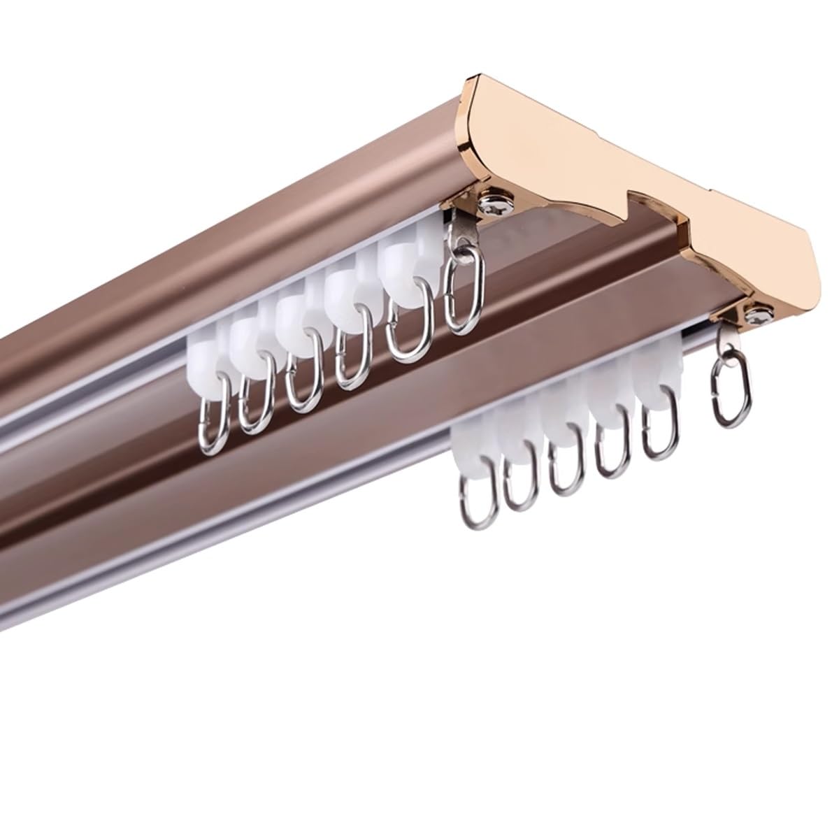 Tringle à Rideaux Double Doré Rose pour Sublimer Votre Salon de 310cm