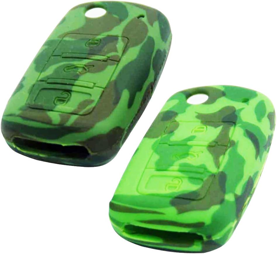 Car Remote Key Cover Fob Silicone Outer Case Skin Jacket for VW Volkswagen Golf Bora Jetta POLO Passat For Skoda Superb Octavia A5 Fabia For SEAT Ibiza Leon Keys Outer Casing Shell Jacket 3 Buttons