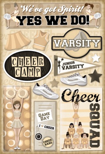 Karen Foster Design Acid and Lignin Free Scrapbooking Sticker Sheet, Cheer Camp