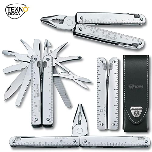 Multiferramenta Victorinox Swiss Tool X c/bainha de couro, Prata, 24 funções