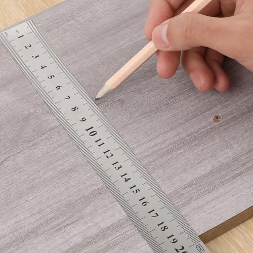 4 Stück Edelstahl Lineal Präzisions Metall Lineal Set 10cm/15cm/20cm/30cm Doppelseitenskala Kante Stahllineal mit Messwerkzeug Gerader Rand für Engineering Lehre Zeichnungen Büro