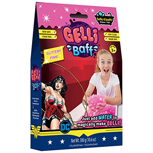 NJ Croce Wonder Woman Pink Glitter Gelli 1-Use Kids Bath Toy