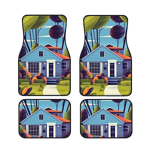 Tapis de sol voiture universel antidérapant 4 pièces pour protection habitacle auto
